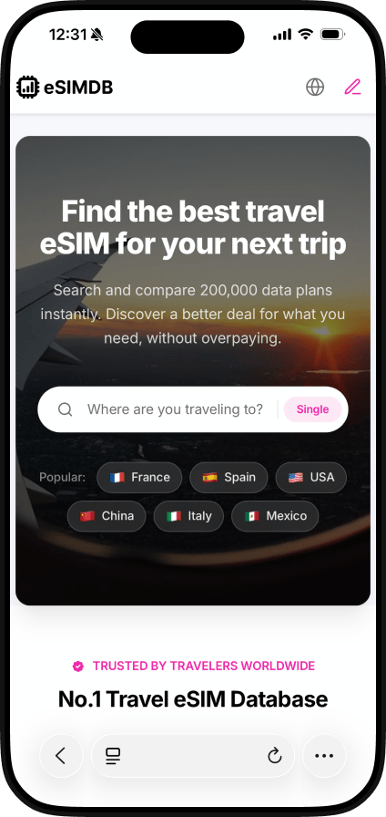 eSIM comparison app on iPhone